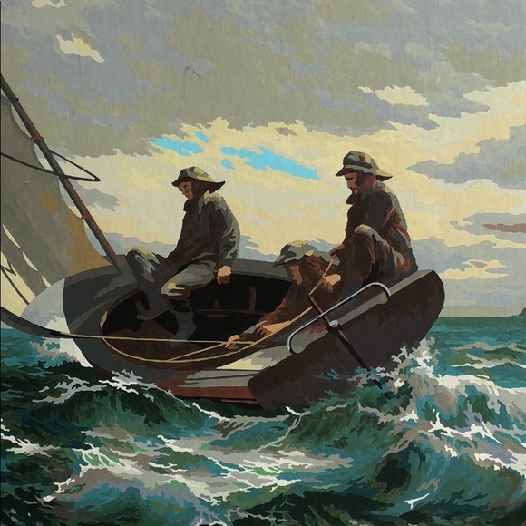 Vintage Winslow Homer paint by number and frame - Picture 2 of 6